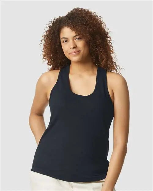 Gildan 64220lcvc Softstyleâ Women’s Cvc Racerback Tank Top - Pitch Black