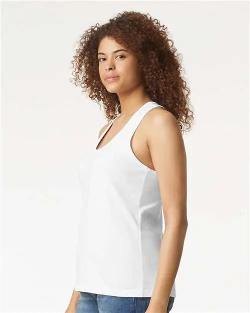 Gildan 64220lcvc Softstyleâ Women’s Cvc Racerback Tank Top - White