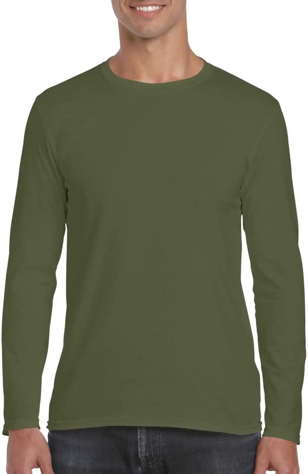 Gildan 64400 Softstyle Long Sleeve t Shirt Military Green