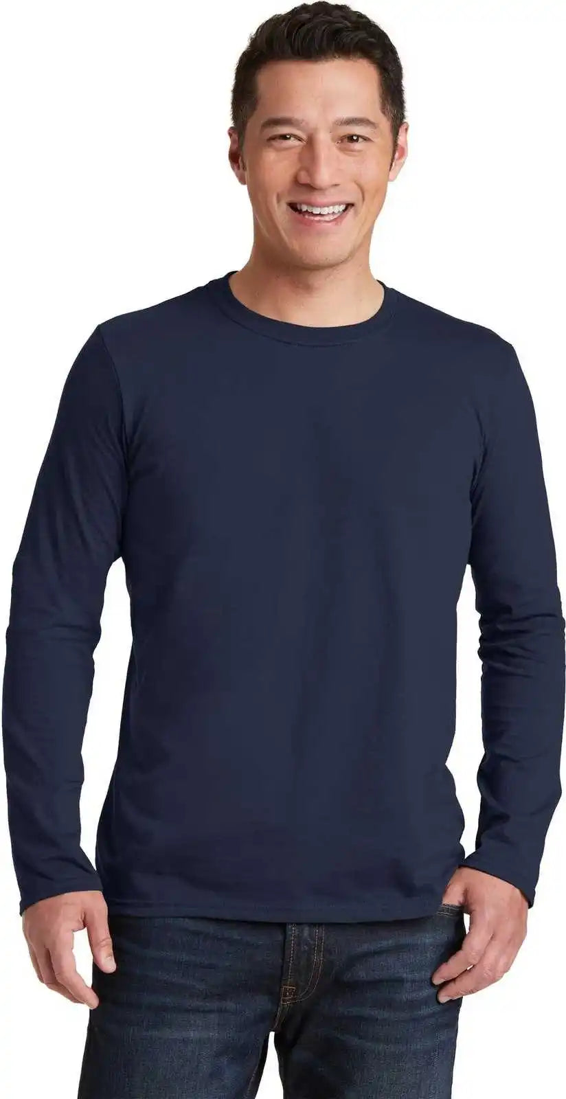 Gildan 64400 Softstyle Long Sleeve t Shirt Navy