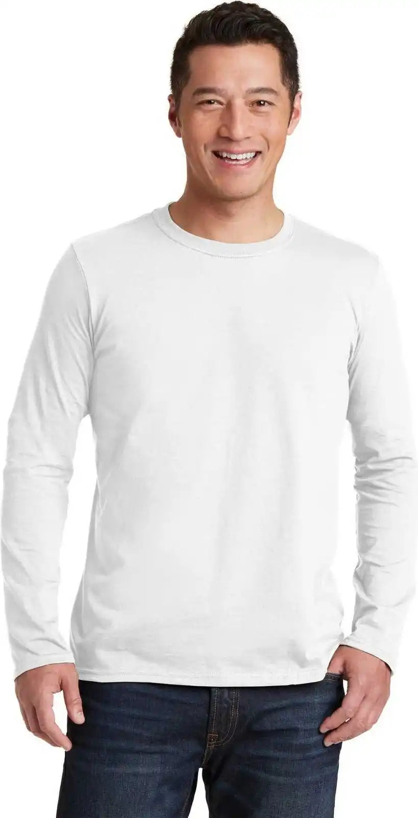 Gildan 64400 Softstyle Long Sleeve t Shirt White