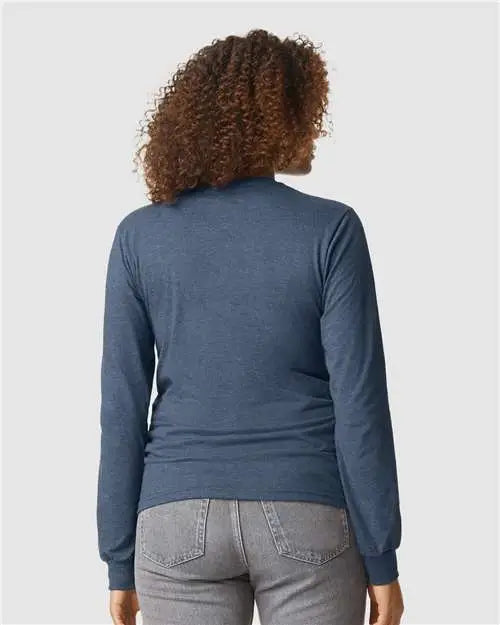 Gildan 64440cvc Softstyle® Cvc Long Sleeve T-shirt - Navy Mist
