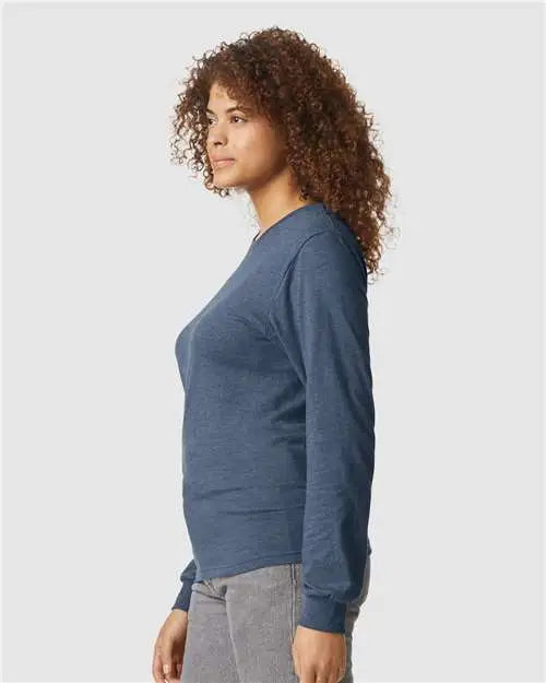 Gildan 64440cvc Softstyle® Cvc Long Sleeve T-shirt - Navy Mist