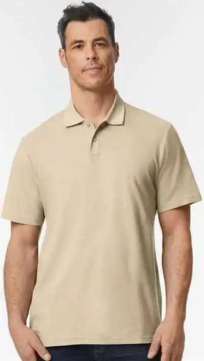 Gildan 64800 Softstyle Adult Pique Polo Sand