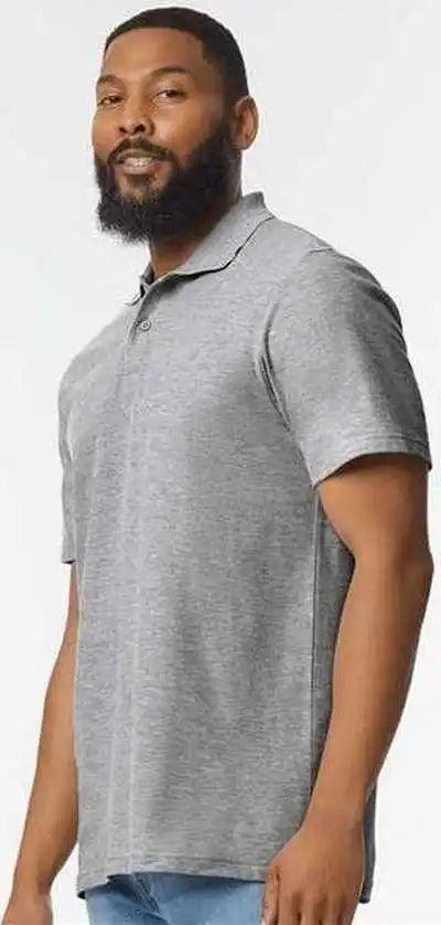 Gildan 64800 Softstyle Adult Pique Polo Sport Gray