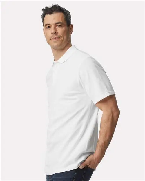 Gildan 64800 Softstyle® Pique Polo - White