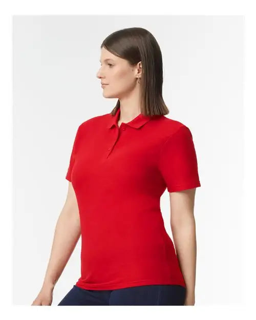 Gildan 64800l Softstyle® Women’s Pique Polo - Red