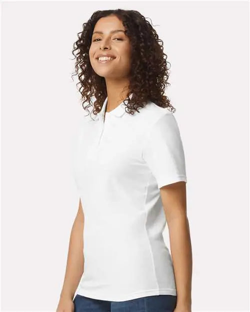 Gildan 64800l Softstyle® Women’s Pique Polo - White