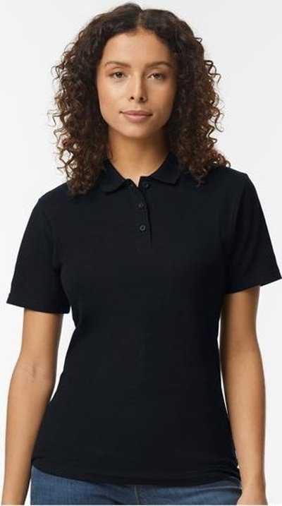 Gildan 64800l Softstyle Women’s Pique Polo - Black