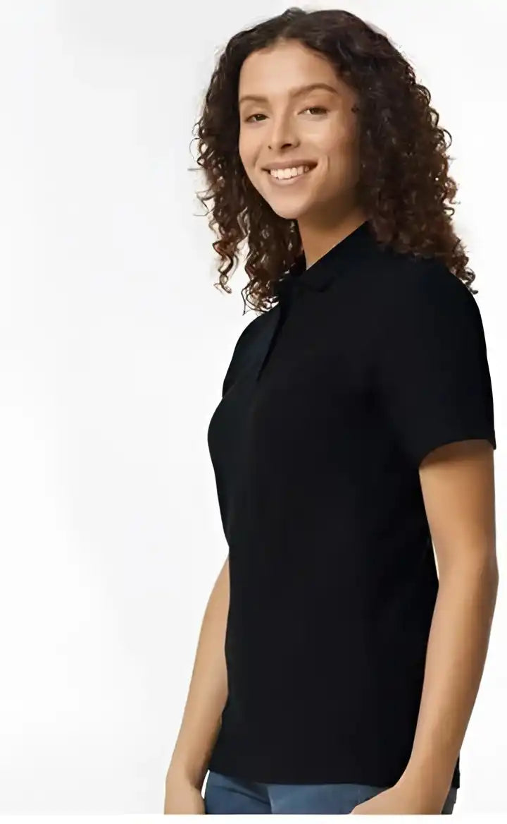 Gildan 64800l Softstyle Women’s Pique Polo Black