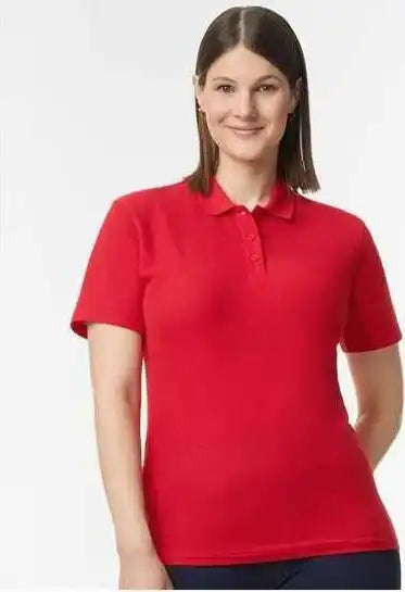 Gildan 64800l Softstyle Women’s Pique Polo Red