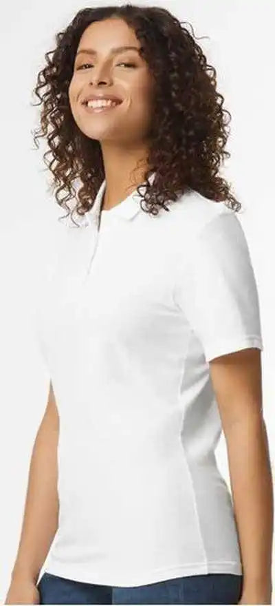 Gildan 64800l Softstyle Women’s Pique Polo White