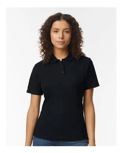 Gildan 64800l Softstyleâ Women’s Pique Polo - Black