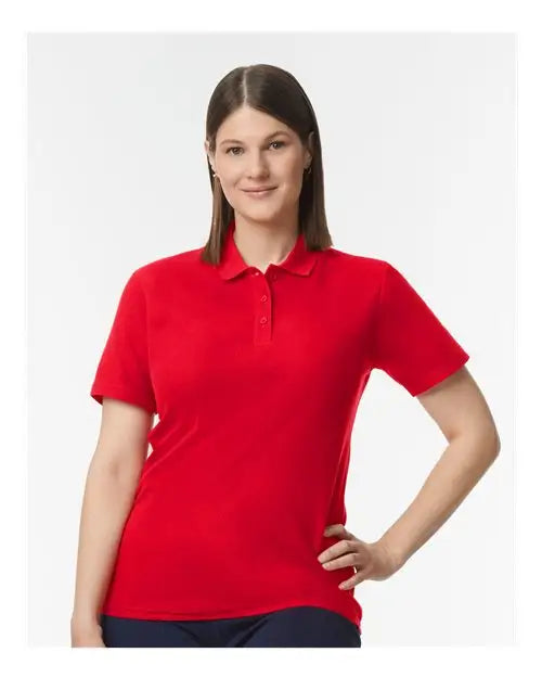 Gildan 64800l Softstyleâ Women’s Pique Polo - Cherry Red
