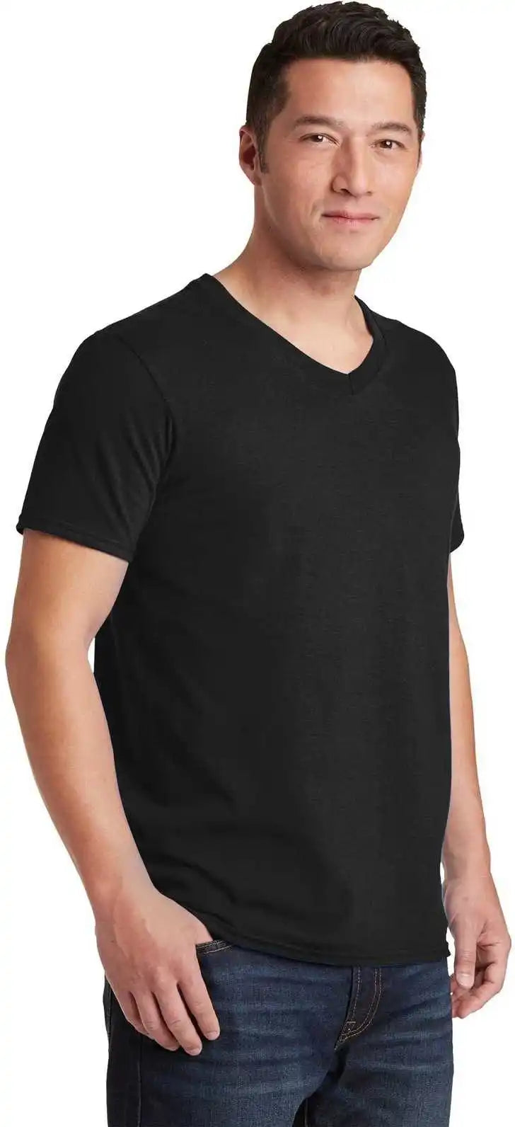 Gildan 64v00 Softstyle v Neck t Shirt Black