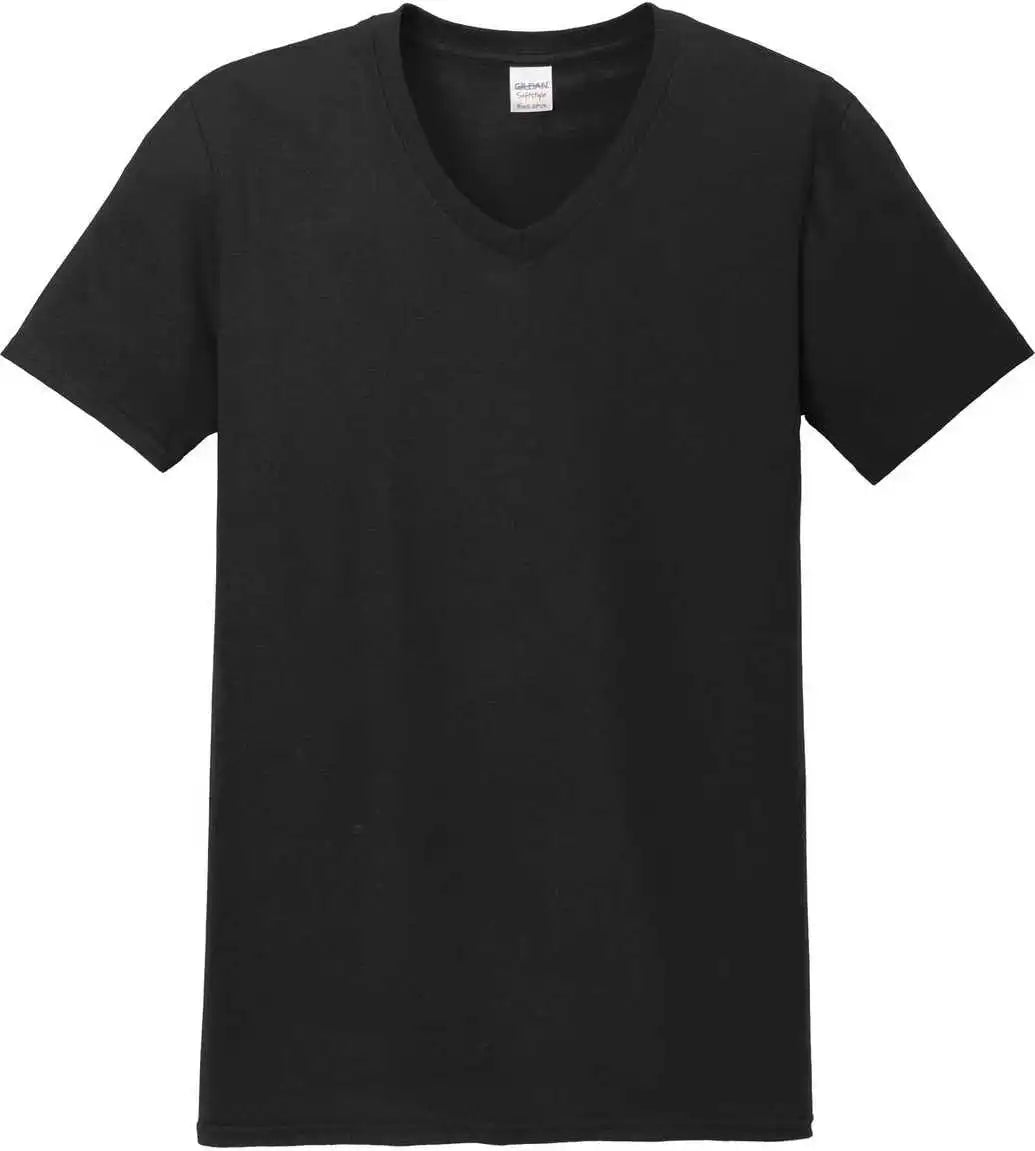 Gildan 64v00 Softstyle v Neck t Shirt Black
