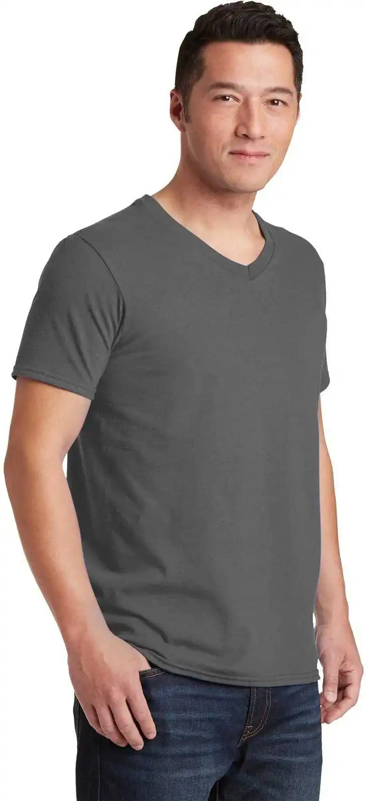 Gildan 64v00 Softstyle v Neck t Shirt Charcoal