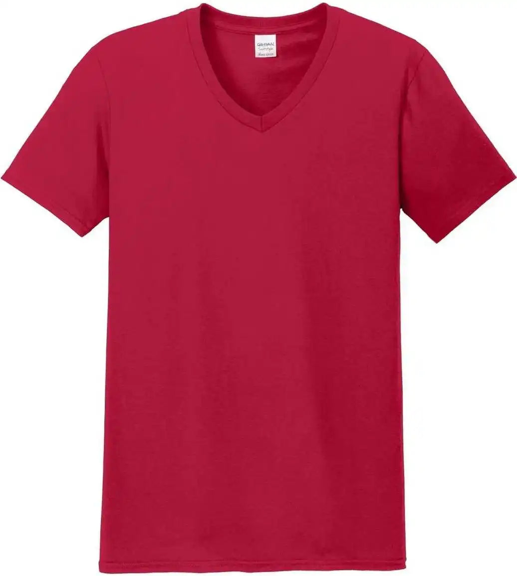 Gildan 64v00 Softstyle v Neck t Shirt Cherry Red
