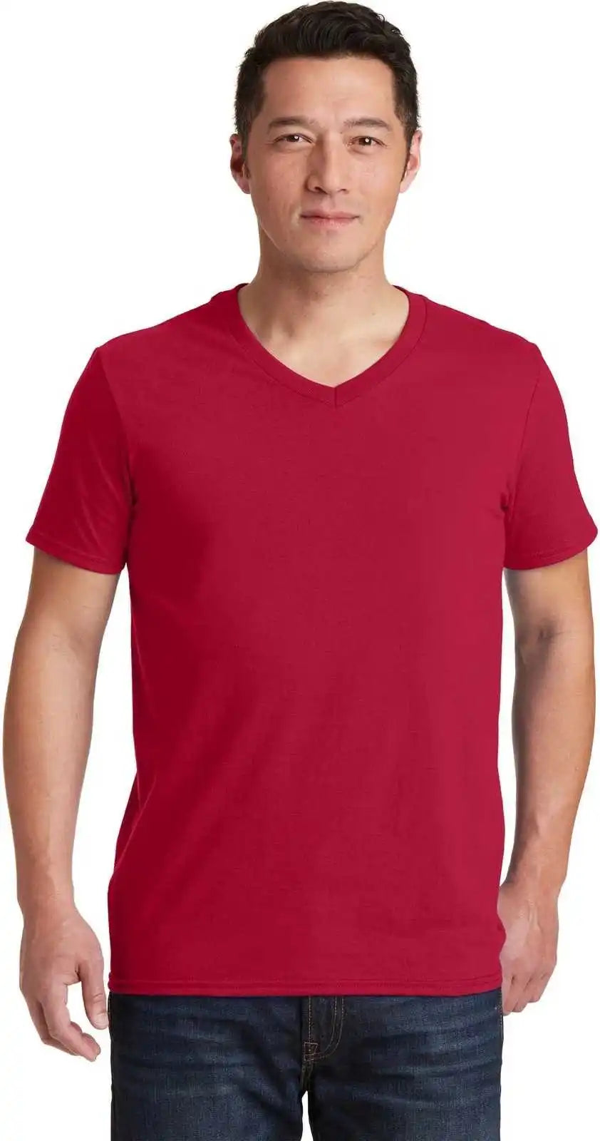 Gildan 64v00 Softstyle v Neck t Shirt Cherry Red