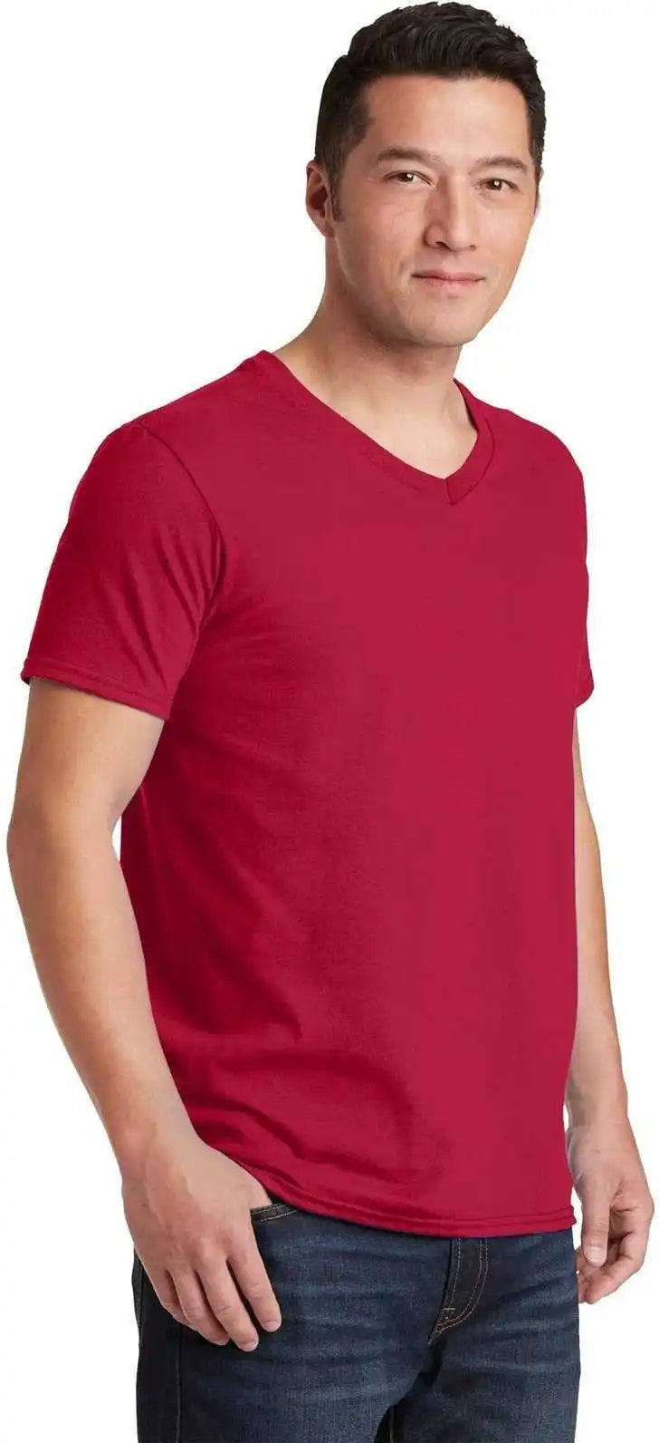 Gildan 64v00 Softstyle v Neck t Shirt Cherry Red