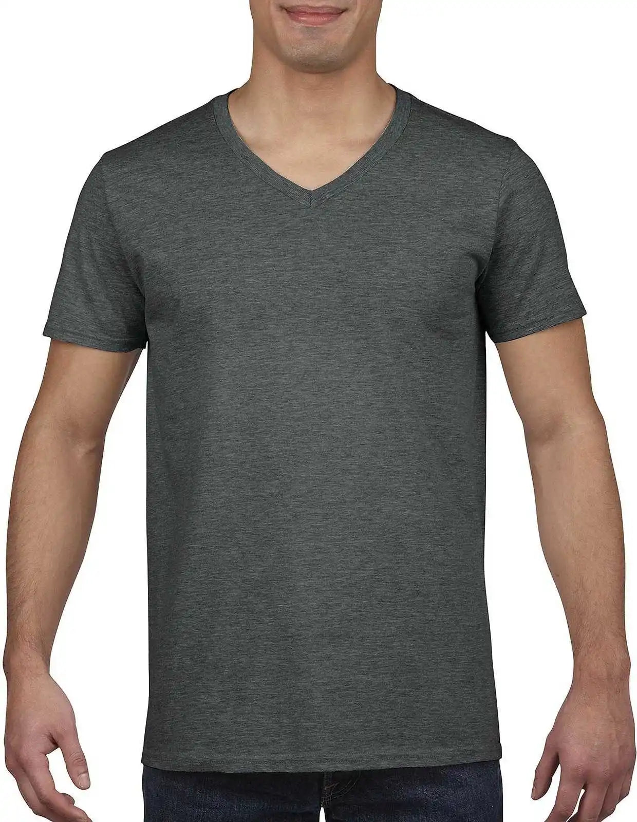 Gildan 64v00 Softstyle v Neck t Shirt Dark Heather