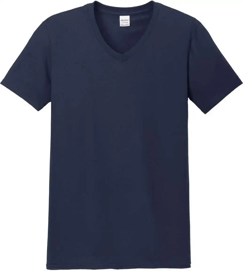 Gildan 64v00 Softstyle v Neck t Shirt Navy