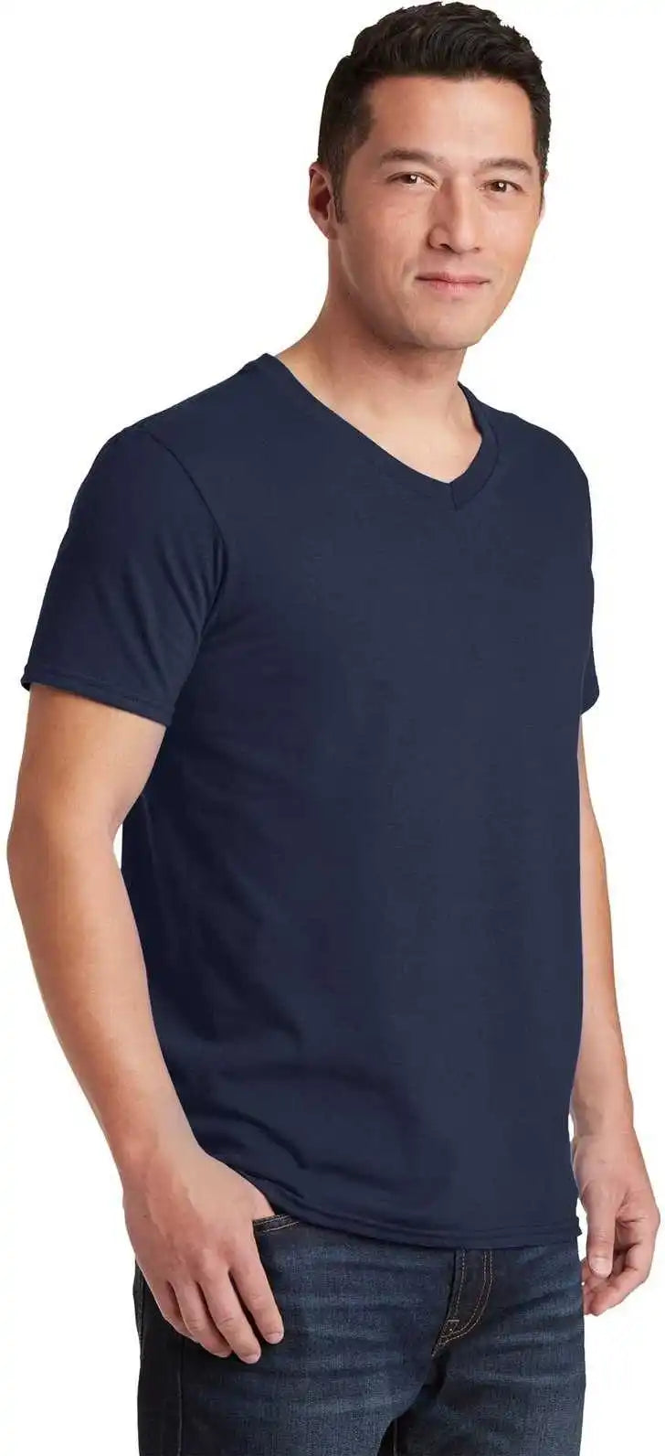Gildan 64v00 Softstyle v Neck t Shirt Navy