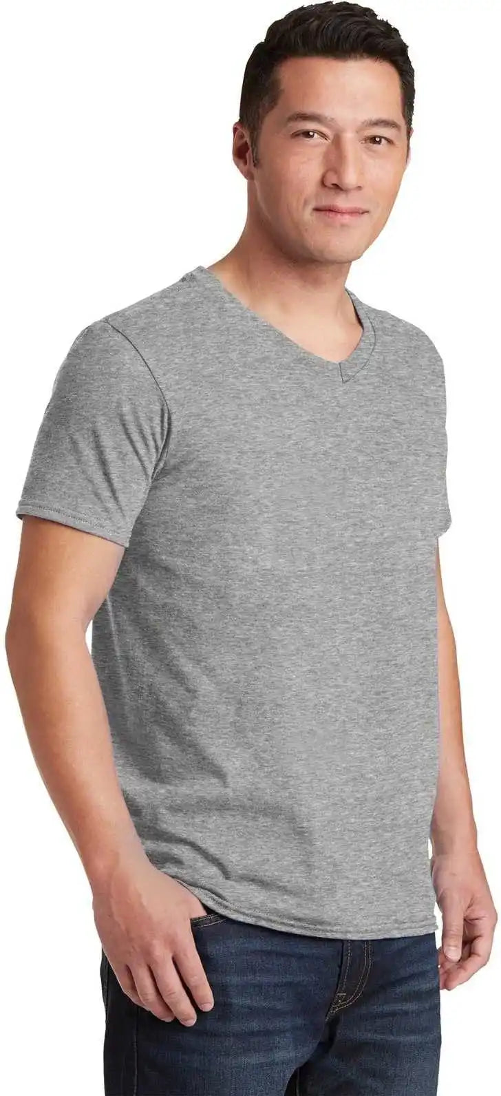 Gildan 64v00 Softstyle v Neck t Shirt Sport Gray
