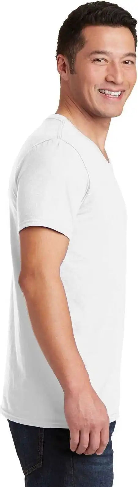 Gildan 64v00 Softstyle v Neck t Shirt White