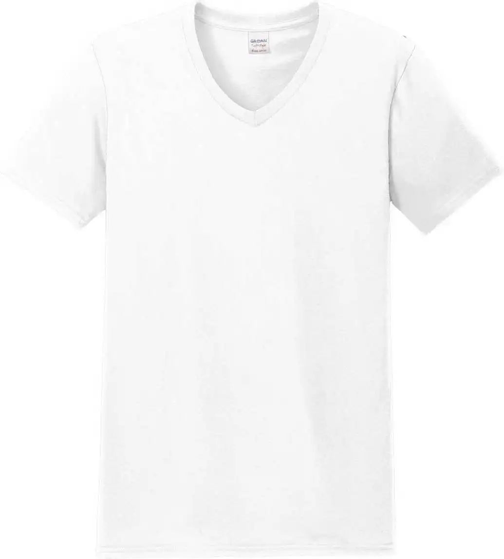 Gildan 64v00 Softstyle v Neck t Shirt White