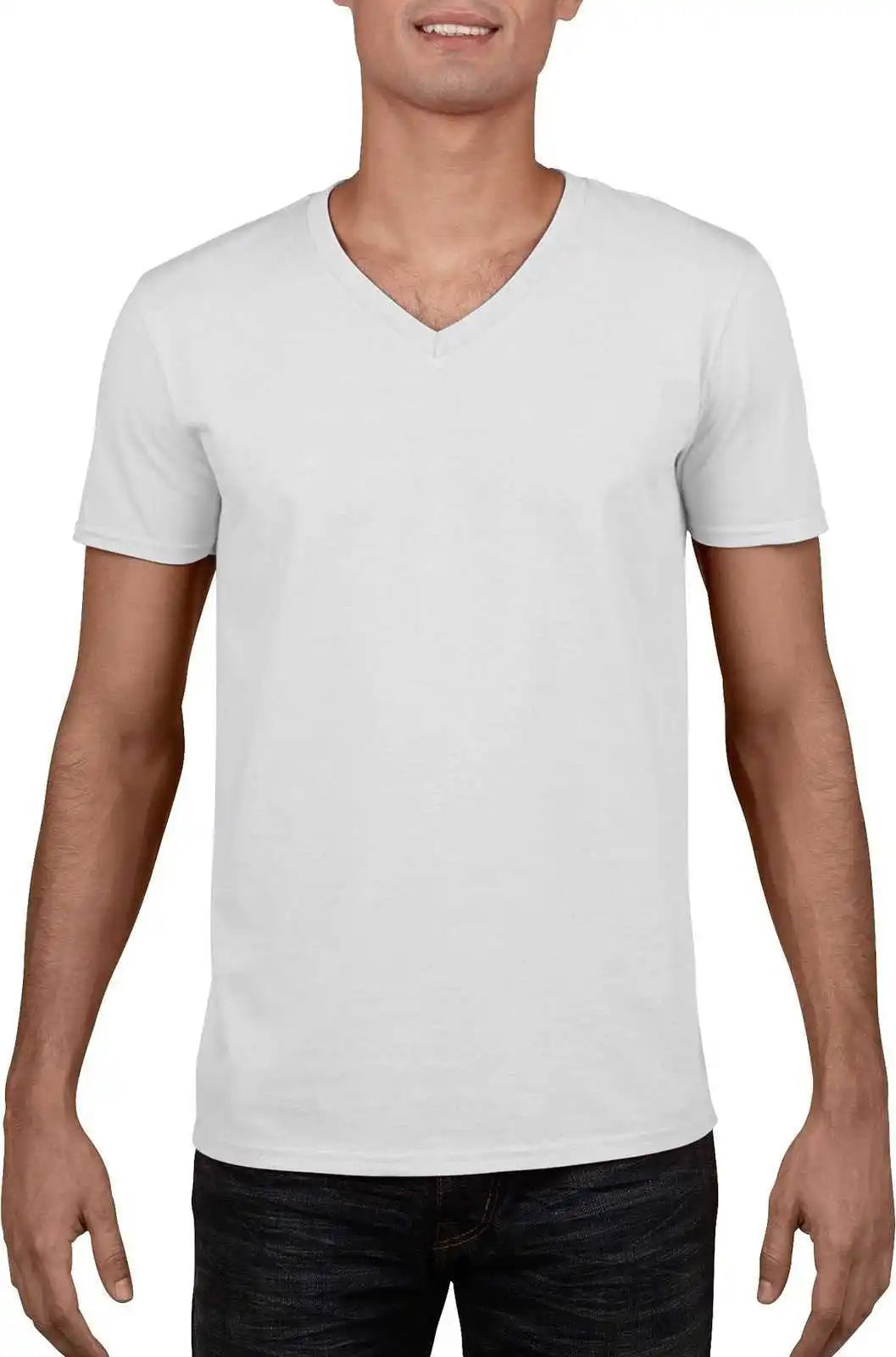 Gildan 64v00 Softstyle v Neck t Shirt White