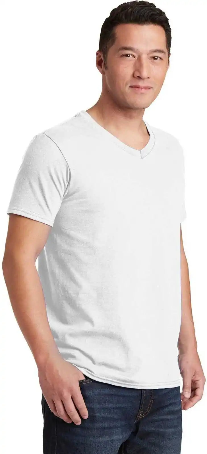 Gildan 64v00 Softstyle v Neck t Shirt White