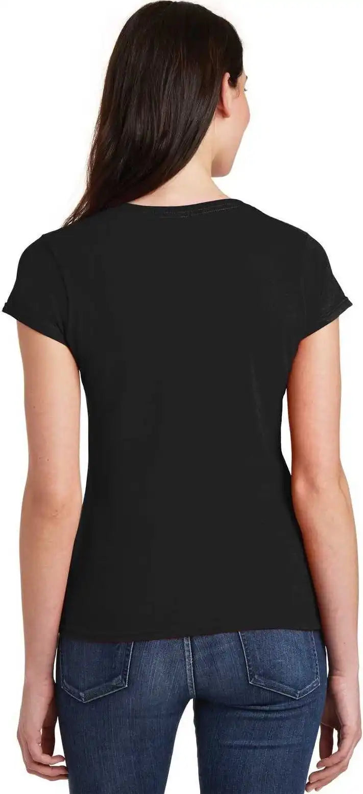 Gildan 64v00l Softstyle Junior Fit v Neck t Shirt Black