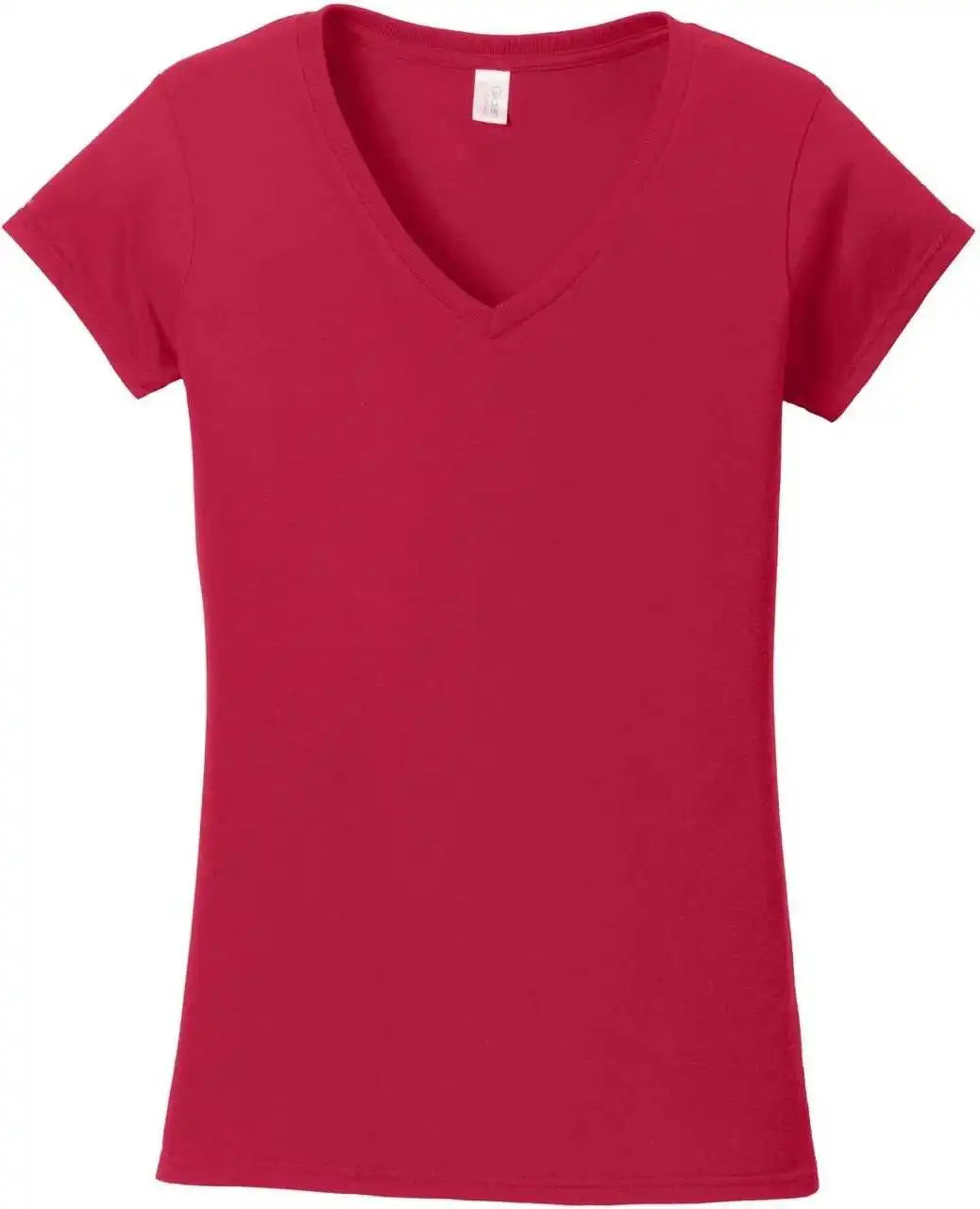 Gildan 64v00l Softstyle Junior Fit v Neck t Shirt Cherry Red