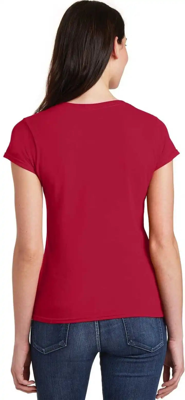 Gildan 64v00l Softstyle Junior Fit V-neck T-shirt - Cherry Red