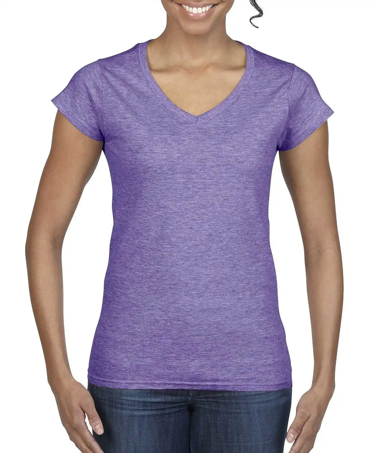 Gildan 64v00l Softstyle Junior Fit V-neck T-shirt - Heather Purple