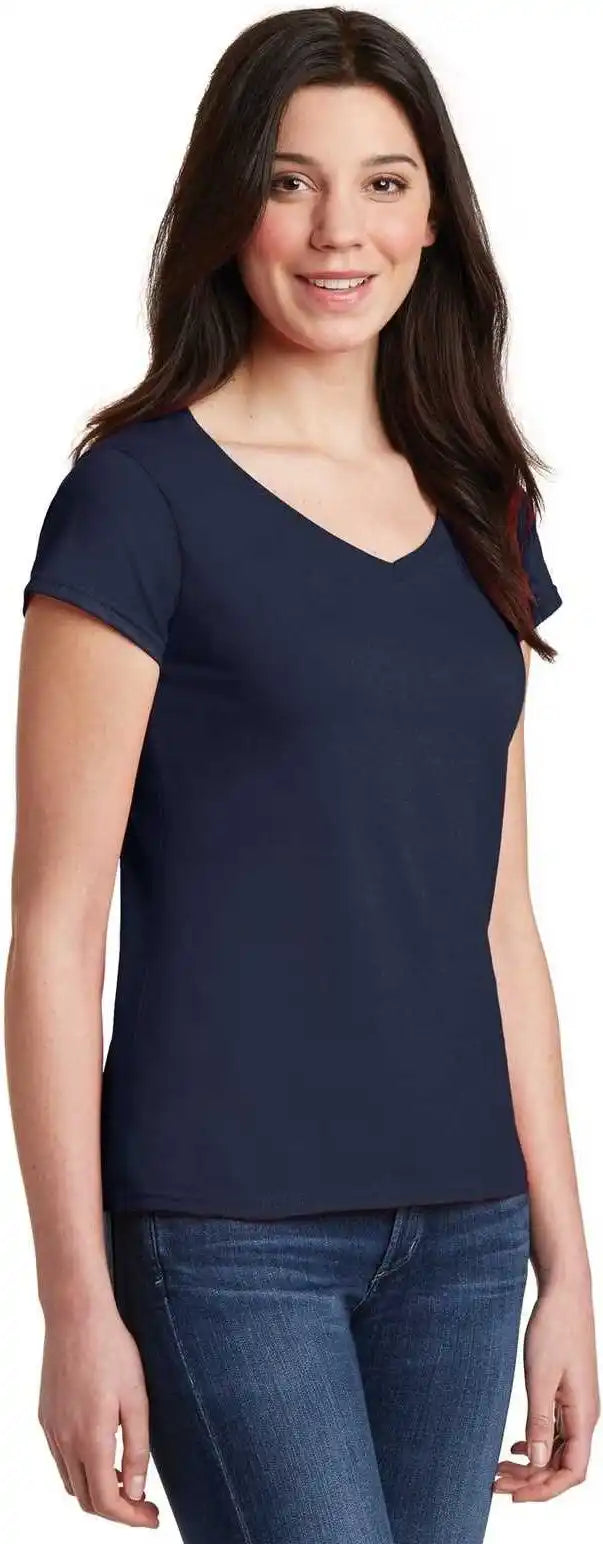 Gildan 64v00l Softstyle Junior Fit v Neck t Shirt Navy