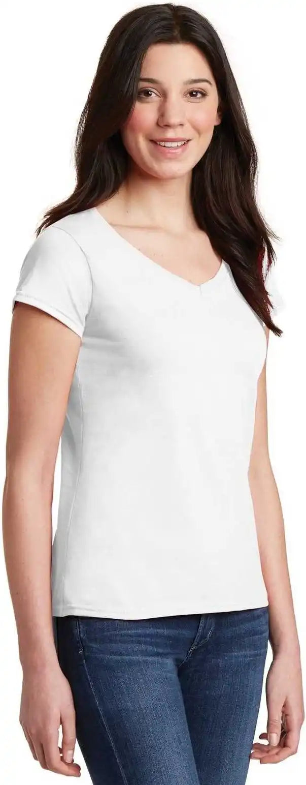 Gildan 64v00l Softstyle Junior Fit v Neck t Shirt White