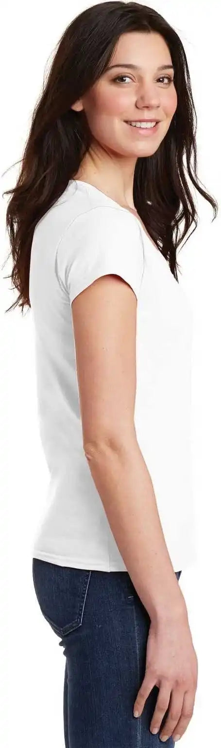 Gildan 64v00l Softstyle Junior Fit v Neck t Shirt White