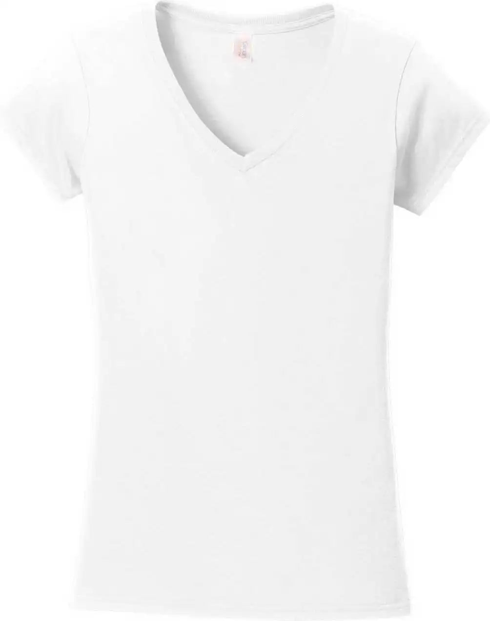 Gildan 64v00l Softstyle Junior Fit v Neck t Shirt White