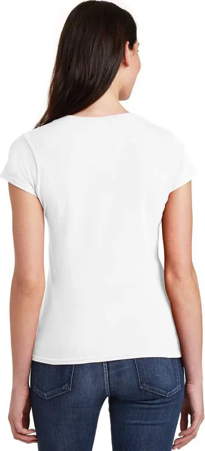 Gildan 64v00l Softstyle Junior Fit v Neck t Shirt White
