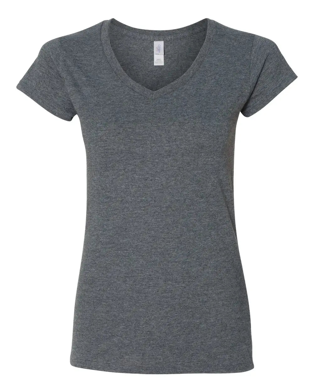 Gildan 64v00l Softstyle® Women’s V-neck T-shirt - Dark Heather - Gray / s