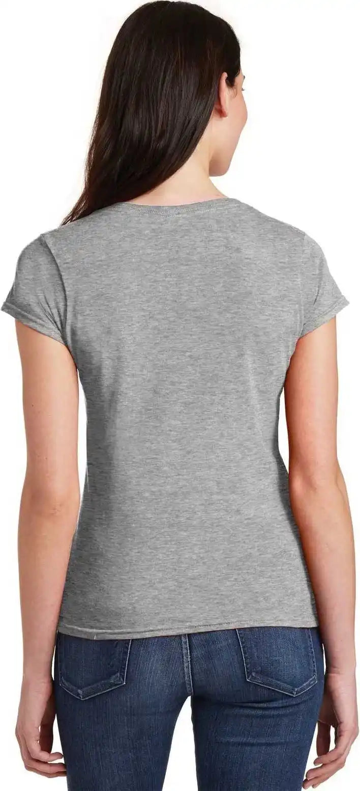 Gildan 64v00l Softstyle Women’s Fit v Neck t Shirt Sport Gray