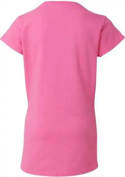 Gildan 64v00l Softstyle Womens v Neck t Shirt Azalea