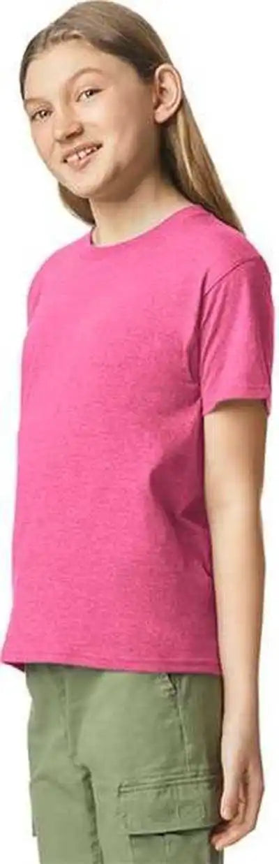 Gildan 67000b Softstyle Youth Cvc T-shirt - Pink Lemonade Mist