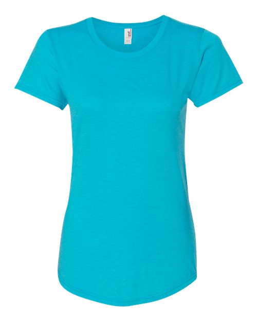 Gildan 6750lg Softstyle Women’s Triblend T-shirt - 6750l - Heather Caribbean Blue