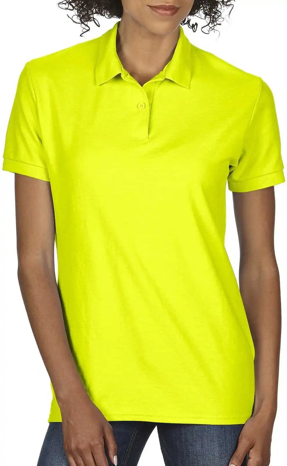 Gildan 72800l Ladies Dryblend 6-ounce Double Pique Sport Shirt - Safety Green