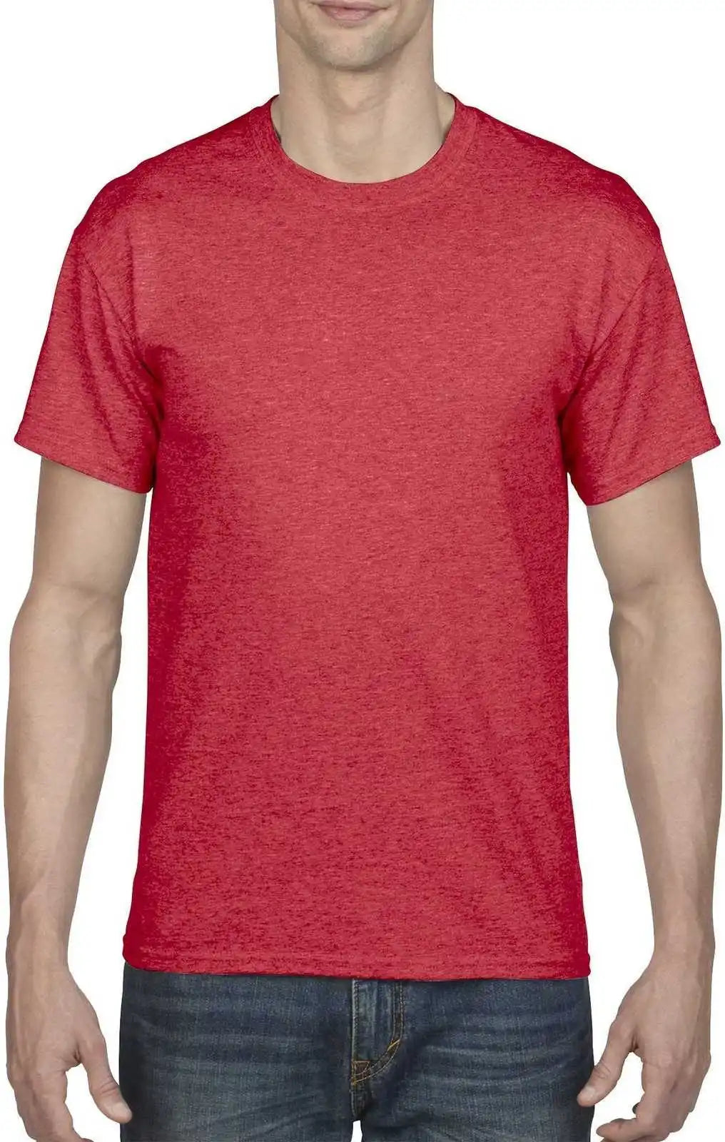 Gildan 8000 Dryblend 50 Cotton/50 Poly t Shirt Heather Sport Scarlet Red