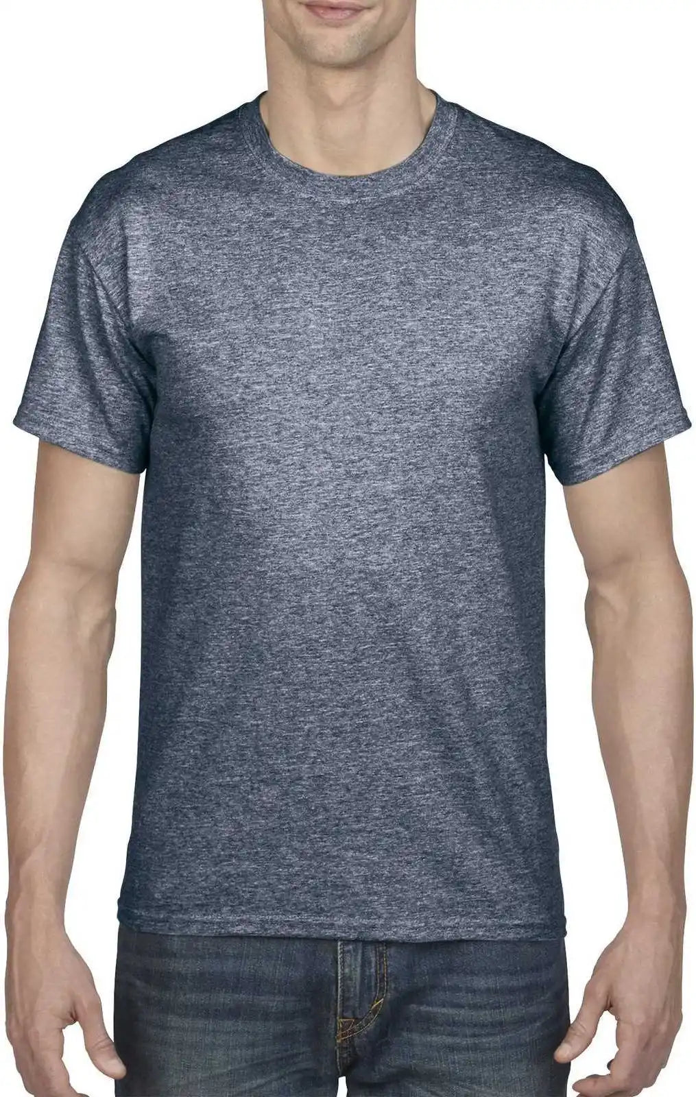 Gildan 8000 Dryblend 50 Cotton/50 Poly t Shirt Heather Sport Dark Navy