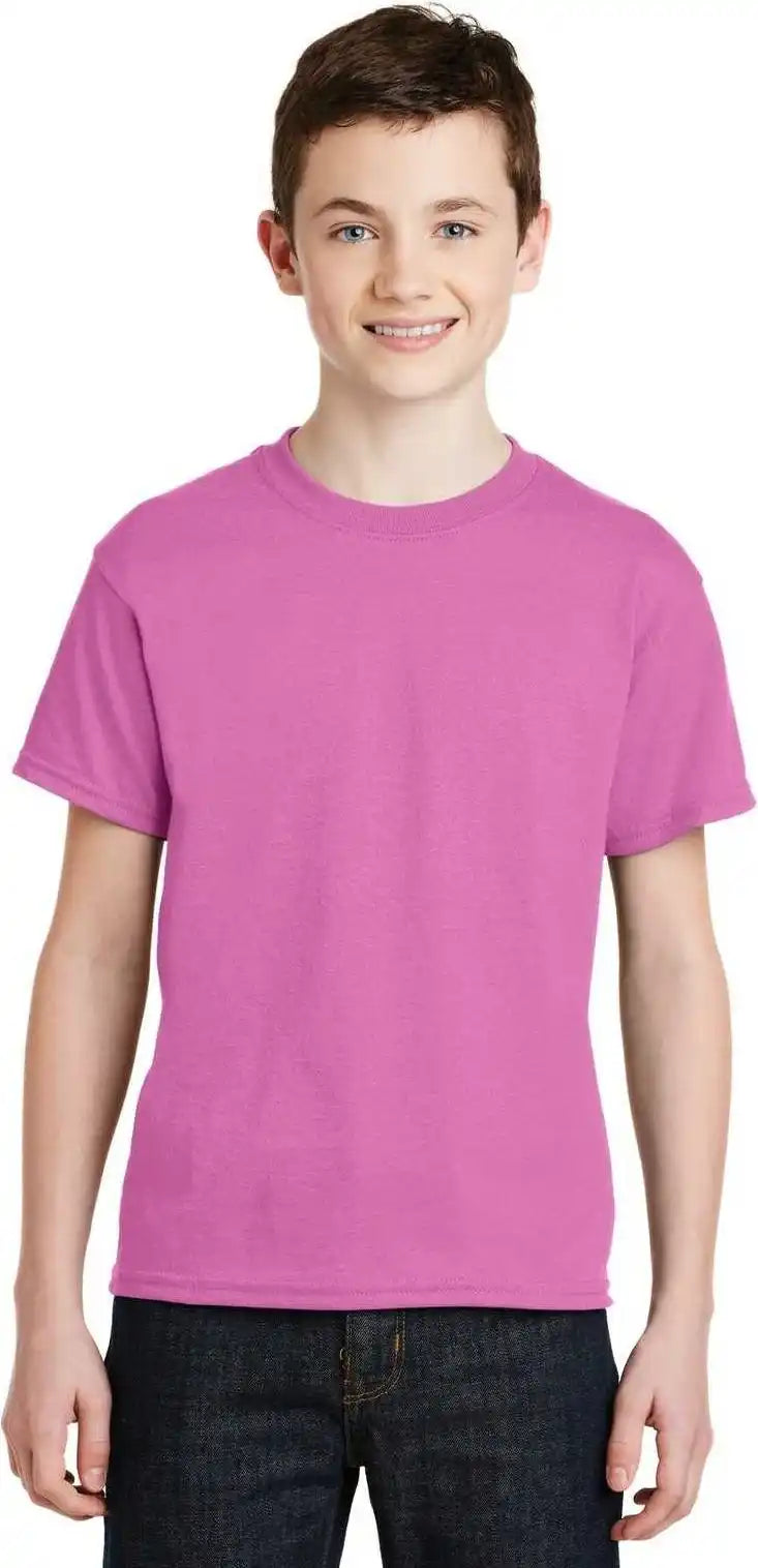 Gildan 8000b Youth Dryblend 50 Cotton/50 Poly t Shirt Azalea